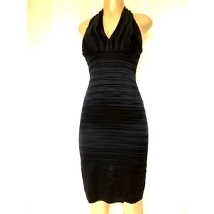 Tadashi Shoji Black Halter Midi Dress